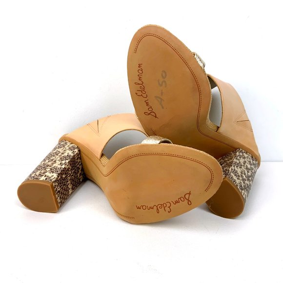 New Sam Edelman Yoselin Heels Sandals Tan/Beguie - Picture 10 of 16